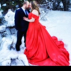 Gorgeous Red Satin dress, plus size